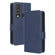 Klapkové puzdro pre Cat S75 5G, Wallet Litchi Magnet, tmavomodré