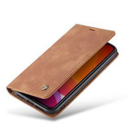 CASEME puzdro pre iPhone 11, Leather Wallet Case, hnedé