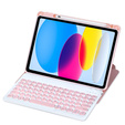 Puzdro s klávesnicou pre iPad 11" 2025 A16 (11 gen.) / iPad 10.9" 2022 (10 gen.), Rotary 360° Leather, ružové rose gold