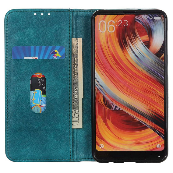 Flipové puzdro pre Xiaomi Poco F6 Pro, Split Leather, zelený