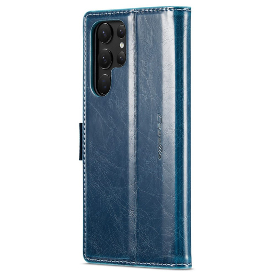 CASEME flipové puzdro pre Samsung Galaxy S22 Ultra, Waxy Textured, modré