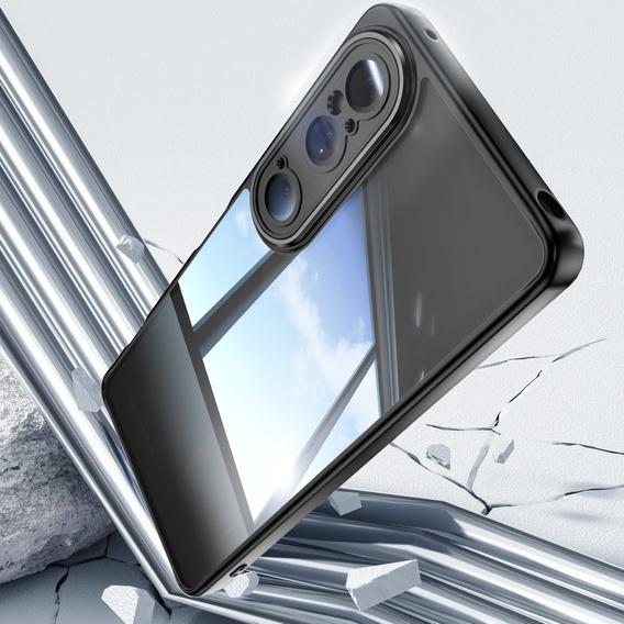 Puzdro pre Sony Xperia 1 VI, Fusion Hybrid, s ochranou fotoaparátu, transparentné / čierne