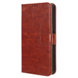 Klapkové puzdro pre Motorola Moto G24 / G24 Power / G04, Crazy Horse Wallet, hnedé