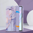 Puzdro pre Samsung Galaxy Tab S10 FE+ Plus, Smartcase Hybrid, so slotom na stylus, Marble fialové