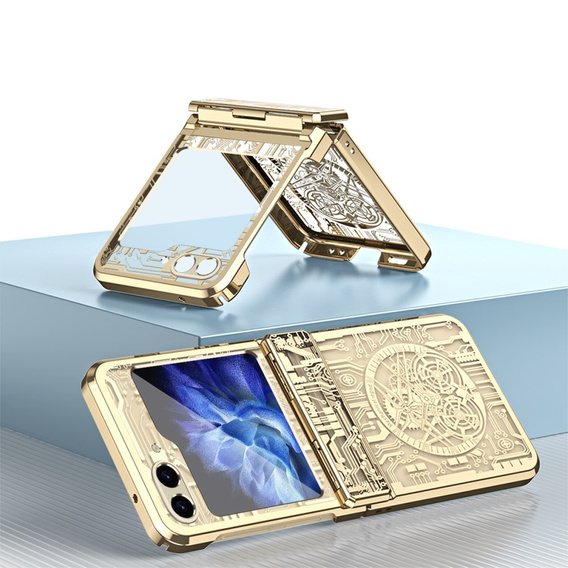 Puzdro pre Samsung Galaxy Z Flip7 FE / Z Flip6, Mechanical Legend, zlaté