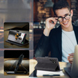 CASEME puzdro pre Samsung Galaxy S22 Ultra, Leather Wallet Case, čierne