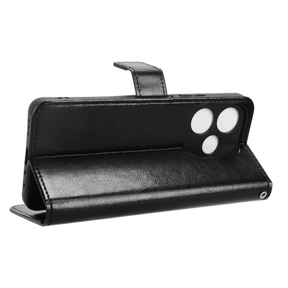 Klapkové puzdro pre Oppo A5 Pro 5G, Crazy Horse Wallet, čierne
