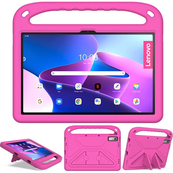 Detské puzdro pre Lenovo Tab P11 Gen 2 TB350FU TB350XU 11.5", detské puzdro s rukoväťou, ružové
