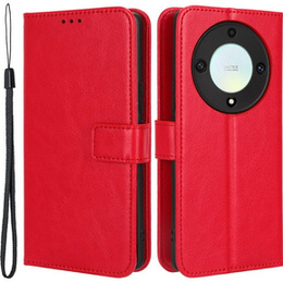 Klapkové puzdro pre Honor Magic 5 Lite, Crazy Horse Wallet, červené