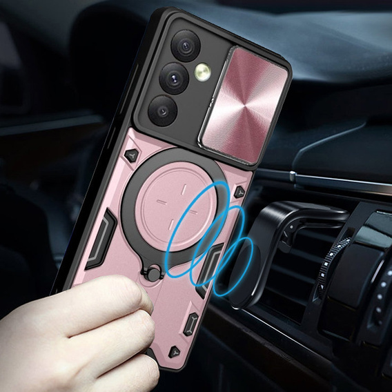 Pancierované puzdro pre Samsung Galaxy A54 5G, CamShield Slide, ružové rose gold