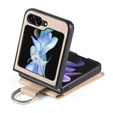 Puzdro pre Samsung Galaxy Z Flip7 FE / Z Flip6, Card Slot Ring Case, béžové