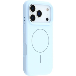 Silikónové puzdro pre iPhone 17 Pro, pre MagSafe, proti nárazom, modré