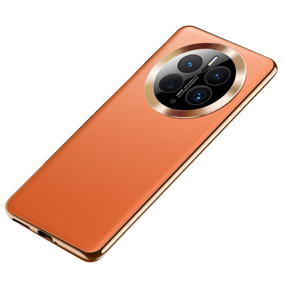 Kožené puzdro pre Huawei Mate 50 Pro, leather hybrid, oranžové