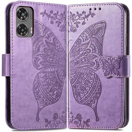 Klapkové puzdro pre Motorola Moto G85, Butterfly, fialové