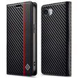 Flipové puzdro pre iPhone 16e, Carbon LC.IMEEKE, čierne