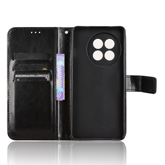 Klapkové puzdro pre OnePlus 13R, Crazy Horse Wallet, čierne