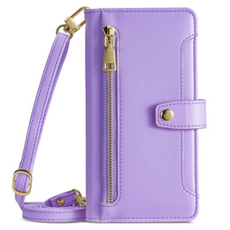 Klapkové puzdro pre Motorola Moto G15 / G15 Power, Wallet Zipper Pocket, fialové