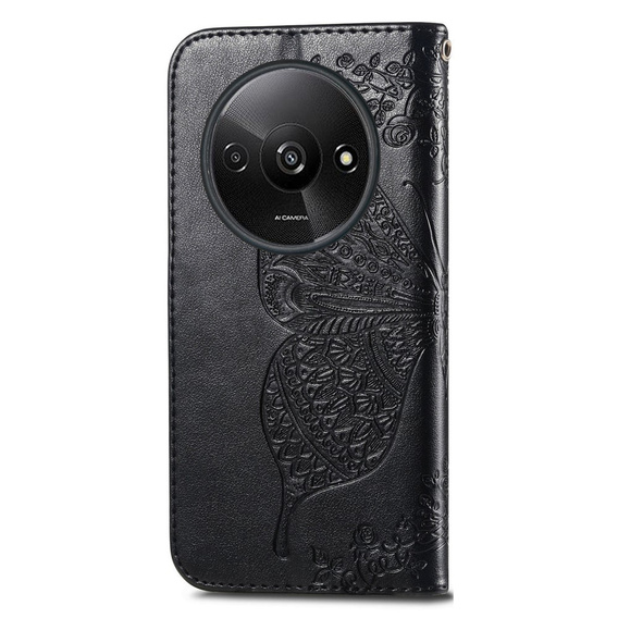 Klapkové puzdro pre Xiaomi Redmi A3, Butterfly, čierne
