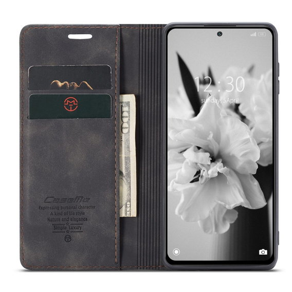 CASEME puzdro pre Xiaomi Redmi Note 11 Pro 4G/5G, Leather Wallet Case, čierne