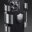 Puzdro BENKS Kevlar pre iPhone 15 Pro Max, pre MagSafe, Carbon Fiber, čierne
