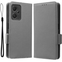 Klapkové puzdro pre Xiaomi Redmi Note 12 5G / POCO X5 5G, Wallet Litchi Magnet, sivé