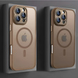 Puzdro pre iPhone 16 Pro, pre MagSafe, ERBORD Matt Case, desert titanium + sklo na displej
