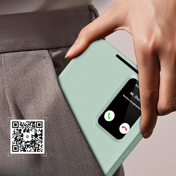 Flipové puzdro pre Samsung Galaxy A55 5G, Smart View Wallet, zelený