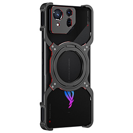 Puzdro pre ASUS ROG Phone 8 5G / 8 Pro 5G, Kickstand Bumper, s krytom objektívu, pre MagSafe, čierna / červená