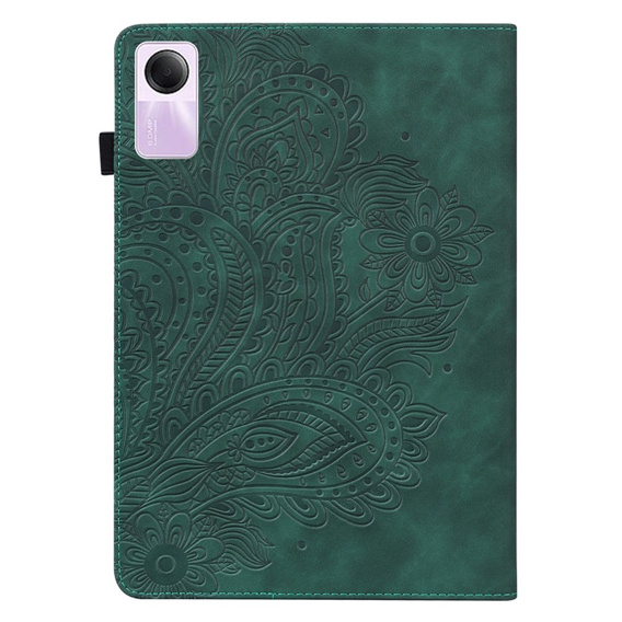 Puzdro s chlopňou pre Xiaomi Redmi Pad SE 11", flower, zelený