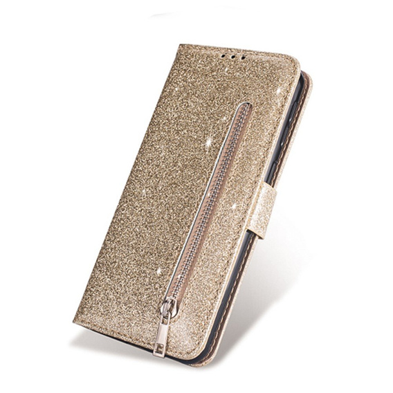 Klapkové puzdro pre Xiaomi Redmi Note 8 Pro, Wallet Zippered, zlaté