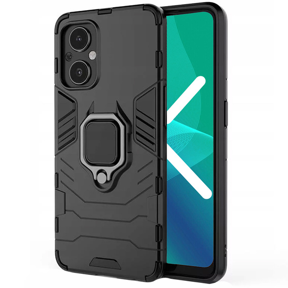 Obal na mobil pre Oppo Reno7 Lite, Kickstand Ring, čierne