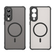 Puzdro pre Samsung Galaxy S25 Edge, Kickstand Matt Case, pre MagSafe, čierne + sklo na displej