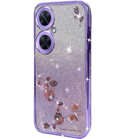 Puzdro pre OnePlus Nord CE 3 Lite 5G, Glitter Flower, fialové