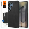 Puzdro Spigen pre Samsung Galaxy S25 Ultra, Liquid Air, čierne + tvrdené sklo 9H