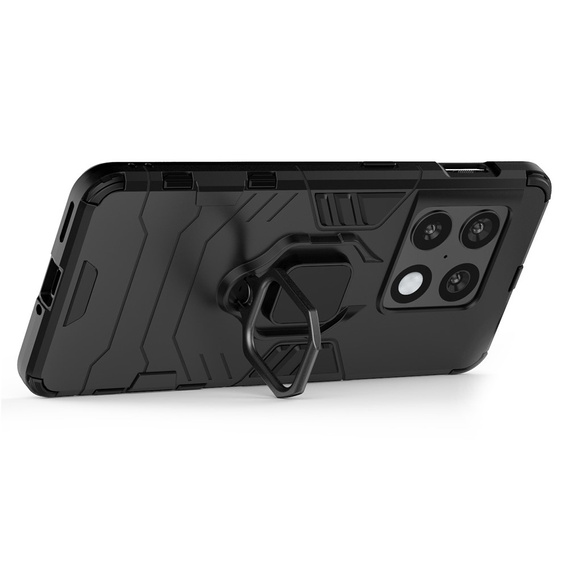 Obal na mobil pre OnePlus 10 Pro 5G, Kickstand Ring, čierne