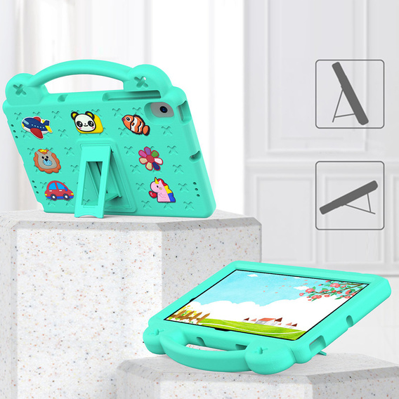 Detské puzdro pre Samsung Tab A8 X200 / X205, Cute Patterns, so stojanom, zelený