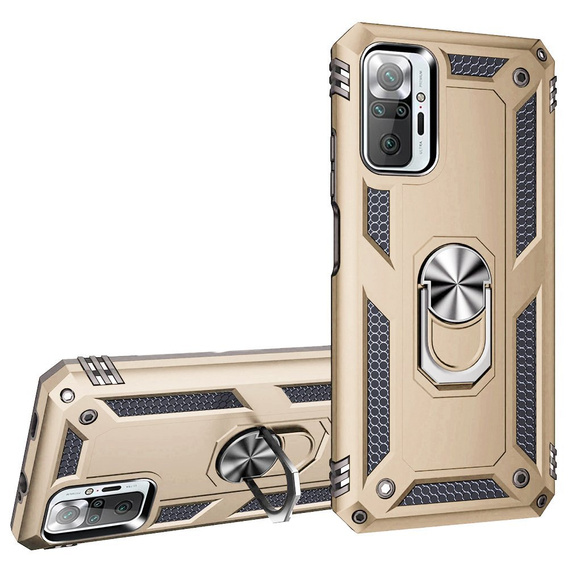 Pancierované obal na mobil pre Xiaomi Redmi Note 10 Pro, Nox Case Ring, zlaté