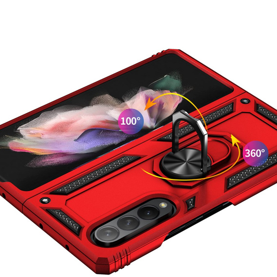 Pancierované obal na mobil pre Samsung Galaxy Z Fold3 5G, Nox Case Ring, červené
