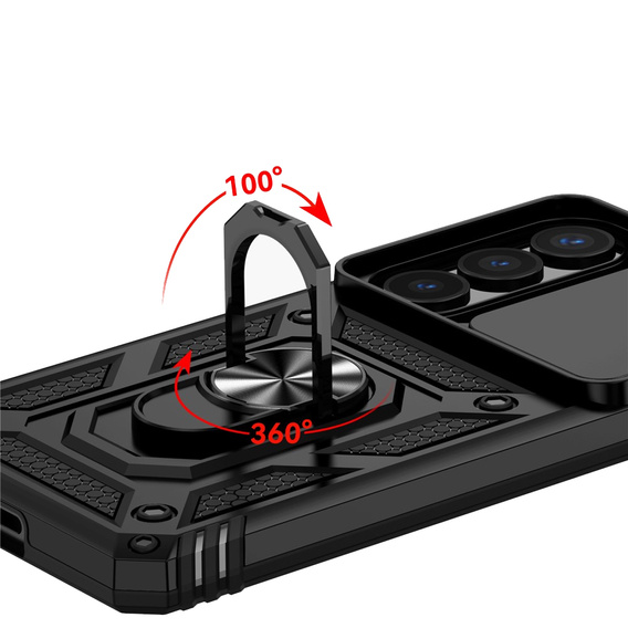 Puzdro s podstavcom a krytom objektívu pre Samsung Galaxy S26, čierne