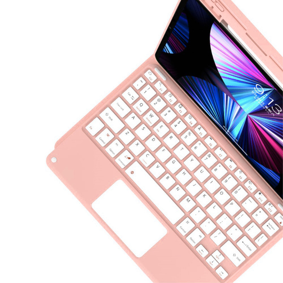 Puzdro + klávesnica iPad Air 10.9 4 2020 / 5 2022, Touchpad, ružové rose gold