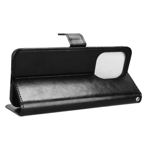 Klapkové puzdro pre Xiaomi Redmi 13, Crazy Horse Wallet, čierne