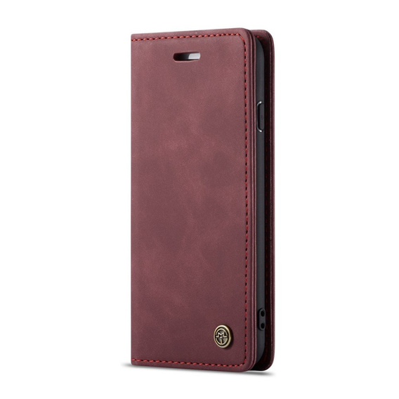 CASEME puzdro pre iPhone 7/8/SE 2020/SE 2022, Leather Wallet Case, bordové