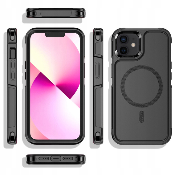 Obal na mobil pre iPhone 12/12 Pro, MagForce MagSafe, čierne