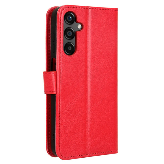 Klapkové puzdro pre Samsung Galaxy M55 5G, Crazy Horse Wallet, červené