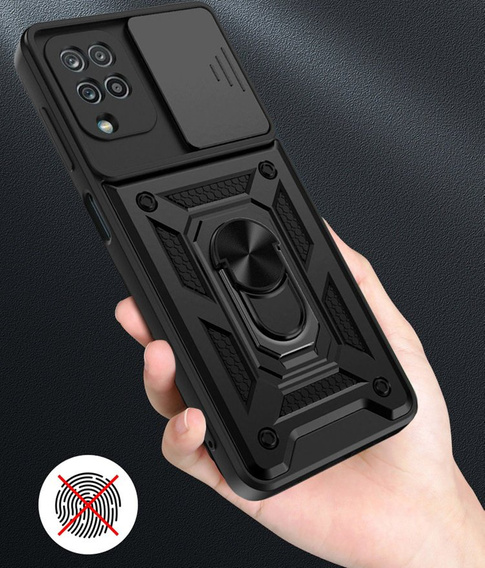 Obal na mobil pre Samsung Galaxy A12 / M12 / A12 2021, CamShield Slide, čierne