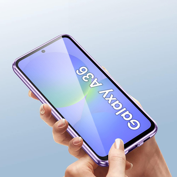 Puzdro pre Samsung Galaxy A36, Magnetic Dual Glass, fialové