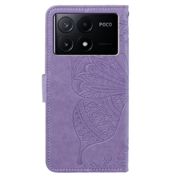 Klapkové puzdro pre Xiaomi Poco X6 Pro 5G, Butterfly, fialové