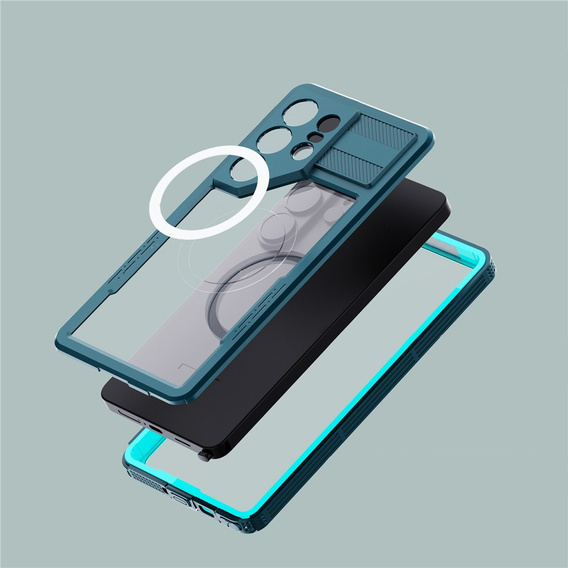 Redpepper MagSafe vodotesné puzdro pre Samsung Galaxy S26 Ultra, modré