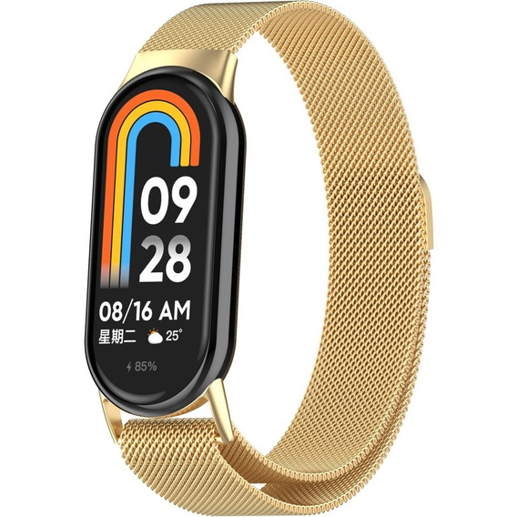 Milánsky náramok s puzdrom pre Xiaomi Smart Band 10 / 9 / 8, zlaté