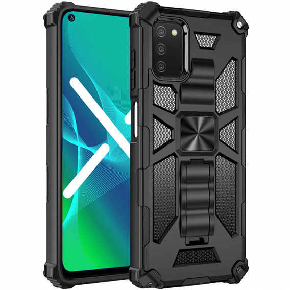 Obal na mobil pre Samsung Galaxy A03s, Armor Kickstand, čierne